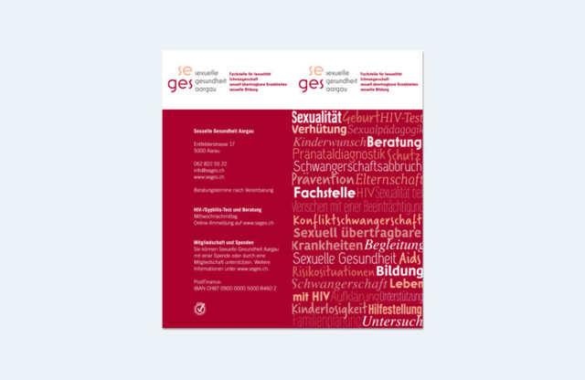Broschüre "Fachstelle" / SEGES / Sexuelle Gesundheit Aargau
