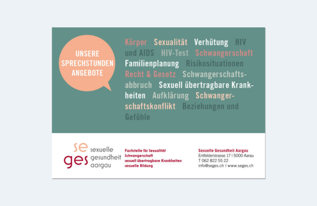 Karte "Sprechstunde" / SEGES / Sexuelle Gesundheit Aargau